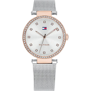 Buy Shop Tommy Hilfiger Lynn Quartz Silver Dial Silver Mesh Bracelet Watch For Women - 1781863 USA Online