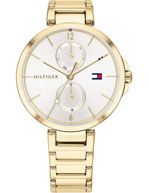 Buy Shop Tommy Hilfiger Angela White Dial Gold Steel Strap Watch for Women - 1782128 USA Online