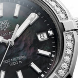 Buy Shop Tag Heuer Aquaracer Diamonds Mother of Pearl Black Dial Black Nylon Strap Watch for Women - WAY131P.FT6092 USA Online