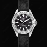 Buy Shop Tag Heuer Aquaracer Diamonds Mother of Pearl Black Dial Black Nylon Strap Watch for Women - WAY131P.FT6092 USA Online