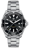 Buy Shop Tag Heuer Aquaracer Quartz Black Dial Silver Steel Strap Watch for Men - WAY101A.BA0746 USA Online