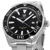 Buy Shop Tag Heuer Aquaracer Quartz Black Dial Silver Steel Strap Watch for Men - WAY101A.BA0746 USA Online