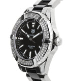 Buy Shop Tag Heuer Aquaracer Quartz Diamonds Black Dial Two Tone Steel Strap Watch for Men - WAY131E.BA0913 USA Online