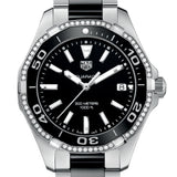 Buy Shop Tag Heuer Aquaracer Quartz Diamonds Black Dial Two Tone Steel Strap Watch for Women - WAY131G.BA0913 USA Online