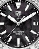 Buy Shop Tag Heuer Aquaracer Diamonds Mother of Pearl Black Dial Black Nylon Strap Watch for Women - WAY131P.FT6092 USA Online