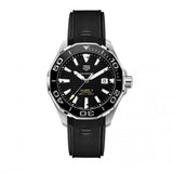 Buy Shop Tag Heuer Aquaracer Calibre 5 Automatic Black Dial Black Rubber Strap Watch for Men - WAY201A.FT6142 USA Online