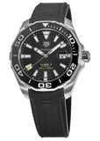 Buy Shop Tag Heuer Aquaracer Calibre 5 Automatic Black Dial Black Rubber Strap Watch for Men - WAY201A.FT6142 USA Online