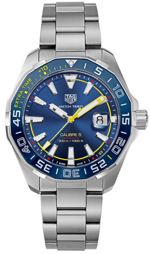 Buy Shop Tag Heuer Aquaracer Caliber 5 Match Timer Shinji Kagawa Edition Blue Dial Silver Steel Strap Watch for Men - WAY201H.BA0927 USA Online