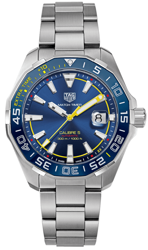 Buy Shop Tag Heuer Aquaracer Caliber 5 Match Timer Shinji Kagawa Edition Blue Dial Silver Steel Strap Watch for Men - WAY201H.BA0927 USA Online