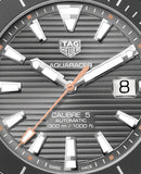 Buy Shop Tag Heuer Aquaracer Caliber 5 Black Dial Brown Leather Strap Watch for Men - WAY201M.FC6474 USA Online