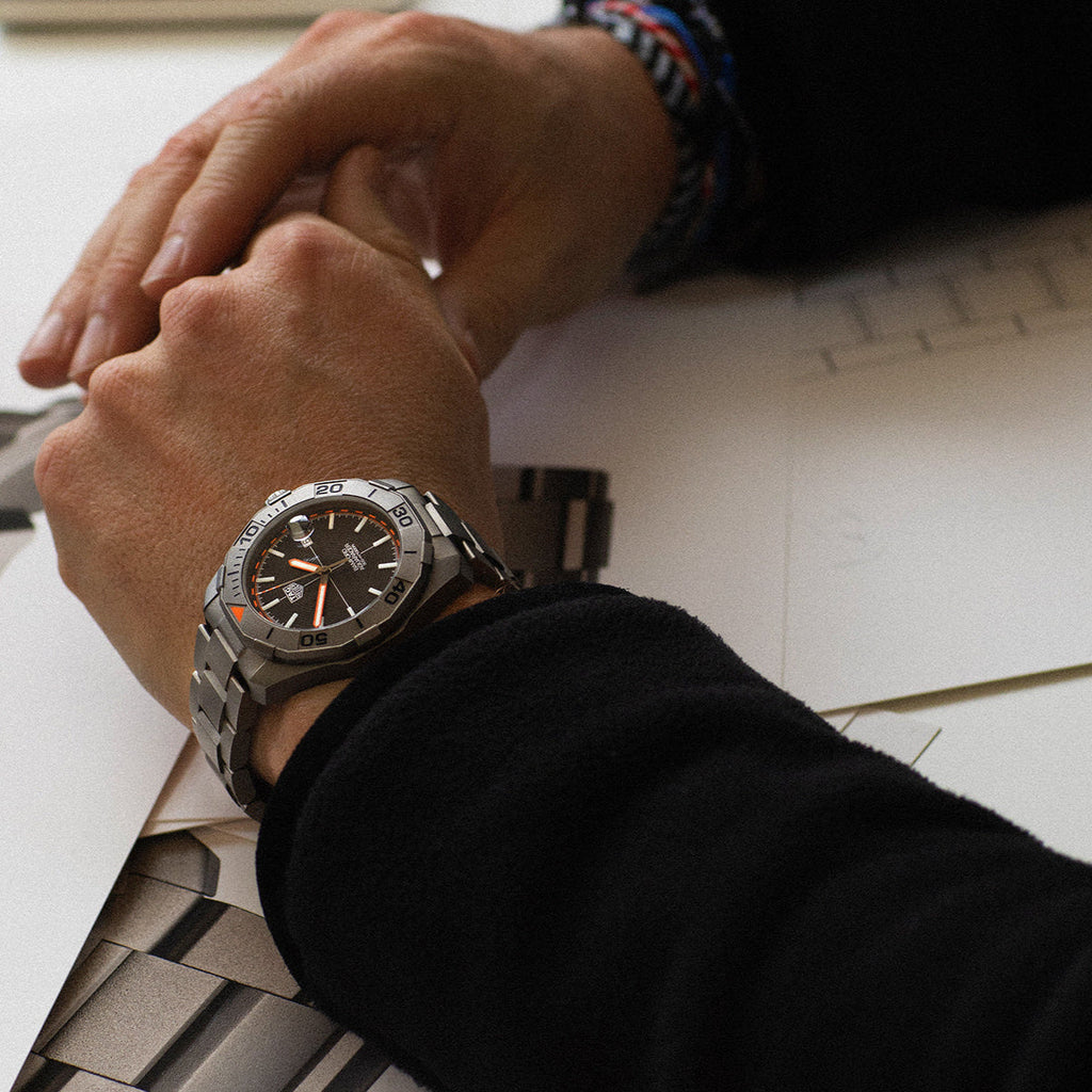 Tag Heuer Aquaracer Bamford Automatic Black Dial Grey Steel Strap Watch for Men - WAY208F.BF0638