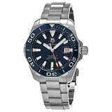 Buy Shop Tag Heuer Aquaracer Calibre 5 Blue Dial Silver Steel Strap Watch for Men - WAY211C.BA0928 USA Online