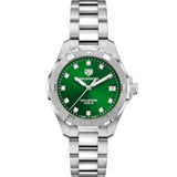 Buy Shop Tag Heuer Aquaracer Diamonds Emerald Green Dial Watch for Women - WBD1316.BA0740 USA Online