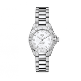 Tag Heuer Aquaracer Diamonds Mother of Pearl Dial Silver Steel Strap Watch for Women - WBD1414.BA0741