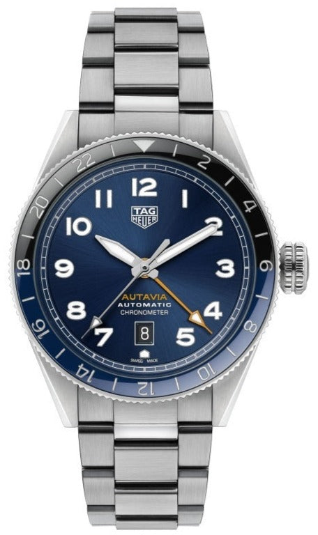 Buy Shop Tag Heuer Autavia Cosc GMT Automatic Blue Dial Silver Steel Strap Watch for Men - WBE511A.BA0650 USA Online