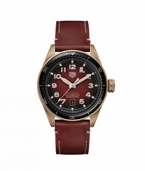 Buy Shop Tag Heuer Autavia Calibre 5 Chinese New Year Maroon Dial Maroon Leather Strap Watch for Men - WBE5193.FC8300 USA Online