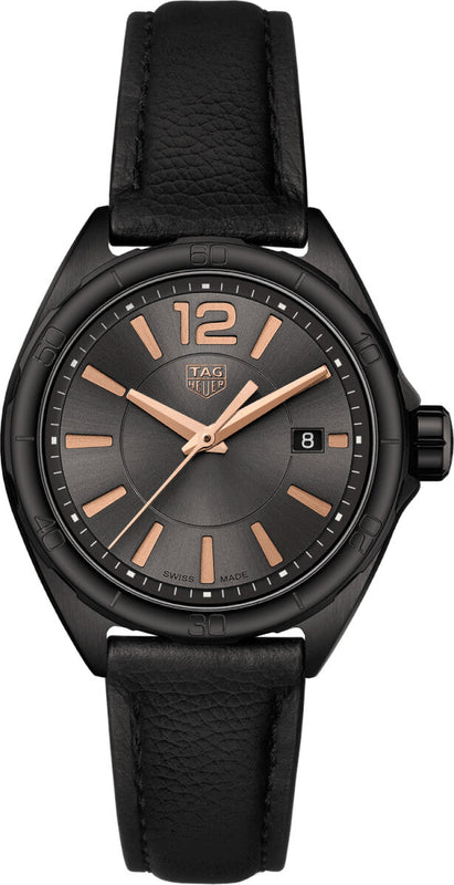 Buy Shop Tag Heuer Formula 1 Quartz Black Dial Black Leather Strap Watch for Women - WBJ1414.FC8234 USA Online