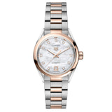 Buy Shop Tag Heuer Carrera Date Automatic Mother of Pearl Dial Two Tone Steel Strap Watch for Women - WBN2450.BD0569 USA Online
