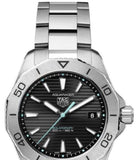 Buy Shop Tag Heuer Aquaracer Professional 200 Solargraph Quartz Black Dial Silver Steel Strap Watch for Men - WBP1114.BA0000 USA Online