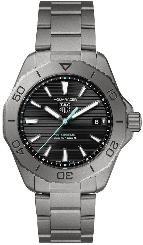 Buy Shop Tag Heuer Aquaracer Professional 200 Solargraph Quartz Black Dial Silver Steel Strap Watch for Men - WBP1180.BF0000 USA Online