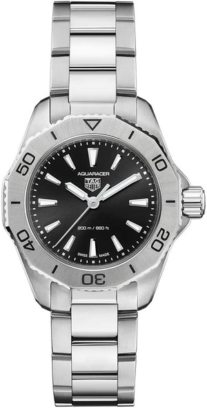 Buy Shop Tag Heuer Aquaracer Professional 200 Quartz Black Dial Silver Steel Strap Watch for Women - WBP1410.BA0622 USA Online