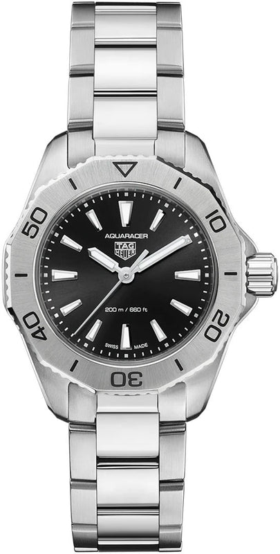 Buy Shop Tag Heuer Aquaracer Professional 200 Quartz Black Dial Silver Steel Strap Watch for Women - WBP1410.BA0622 USA Online