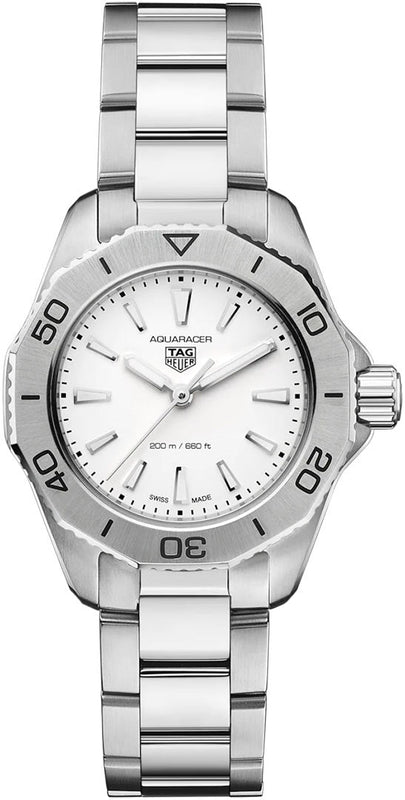 Buy Shop Tag Heuer Aquaracer Professional 200 Quartz White Dial Silver Steel Strap Watch for Women - WBP1411.BA0622 USA Online