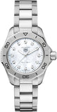 Buy Shop Tag Heuer Aquaracer Professional 200 Quartz Diamond Mother of Pearl Dial Silver Steel Strap Watch for Women - WBP1416.BA0622 USA Online