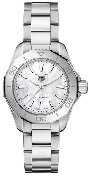 Buy Shop Tag Heuer Aquaracer Professional 200 Quartz Mother of Pearl Dial Silver Steel Strap Watch for Women - WBP1418.BA0622 USA Online