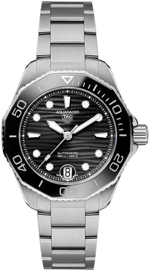 Buy Shop Tag Heuer Aquaracer Professional 300 Automatic Black Dial Silver Steel Strap Watch for Women - WBP231D.BA0626 USA Online