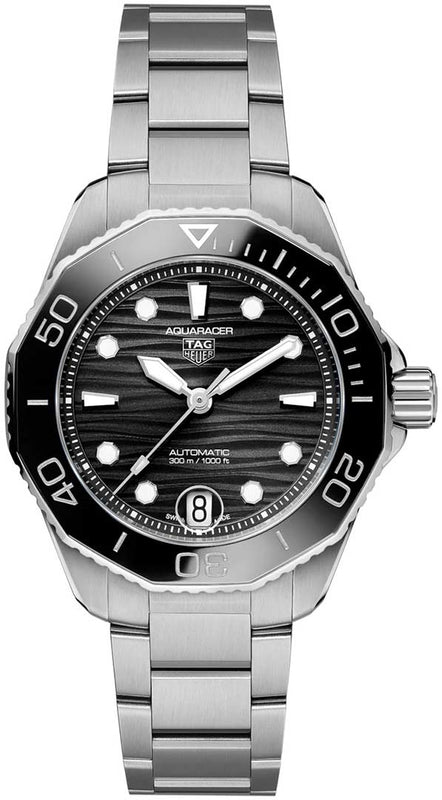 Buy Shop Tag Heuer Aquaracer Professional 300 Automatic Black Dial Silver Steel Strap Watch for Women - WBP231D.BA0626 USA Online