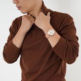 Buy Shop Calvin Klein Minimal White Dial Rose Gold Mesh Bracelet Watch for Men - K3M21626 USA Online