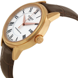 Buy Shop Tissot T Classic Carson Powermatic 80 White Dial Brown Leather Strap Watch for Men - T085.407.36.013.00 USA Online
