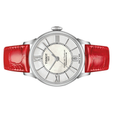 Buy Shop Tissot Chemin Des Tourelles Powermatic 80 Mother of Pearl White Dial Red Leather Strap Watch For Women - T099.207.16.118.00 USA Online