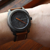 Buy Shop Fossil Machine Chronograph Black Dial Brown Leather Strap Watch for Men - FS5234 USA Online