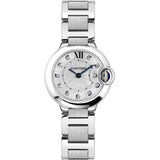 Buy Shop Cartier Ballon Bleu de Cartier Diamonds Silver Dial Silver Steel Strap Watch for Women - WE902073 USA Online