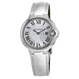 Buy Shop Cartier Ballon Bleu De Cartier Silver Dial White Leather Strap Watch for Women - W6920086 USA Online