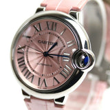 Buy Shop Cartier Ballon Bleu De Cartier Pink Dial Pink Leather Strap Watch for Women - WSBB0007 USA Online