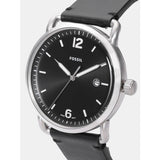 Buy Shop Fossil The Commuter Black Dial Black Leather Strap Watch for Men - FS5406 USA Online