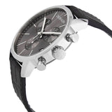 Calvin Klein City Chronograph Black Dial Black Leather Strap Watch for Men - K2G271C3