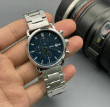 Buy Shop Fossil The Commuter Black Dial Silver Steel Strap Watch for Men - FS5399 USA Online