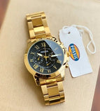 Buy Shop Fossil Grant Chronograph Black Dial Gold Steel Strap Watch for Men - FS4815 USA Online