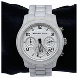 Buy Shop Michael Kors Runway White Ceramic Dial White Steel Strap Watch for Women - MK5161 USA Online