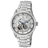 Buy Shop Bulova BVA Series Dual Aperture Silver Dial Silver Steel Strap Watch for Men - 96A118 USA Online