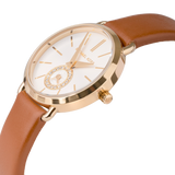 Buy Shop Michael Kors Portia Quartz White Dial Brown Leather Strap Watch For Women - MK2734 USA Online