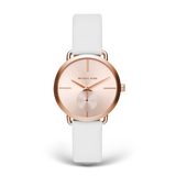 Buy Shop Michael Kors Portia Rose Gold Dial White Leather Strap Watch For Women - MK2660 USA Online