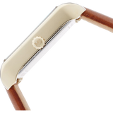 Buy Shop Michael Kors Lake White Dial Brown Leather Strap Watch For Women - MK2584 USA Online