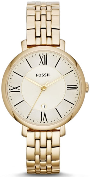 Buy Shop Fossil Jacqueline White Dial Gold Steel Strap Watch for Women - ES3434 USA Online