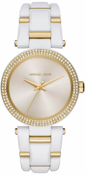 Buy Shop Michael Kors Delray Rose Gold Dial White Steel Strap Watch for Women - MK4315 USA Online