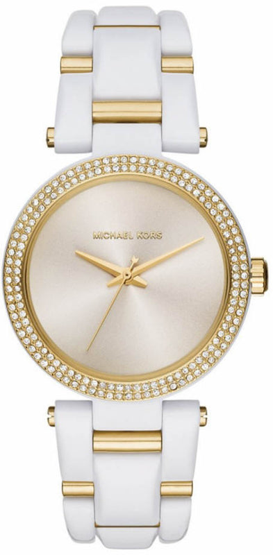 Buy Shop Michael Kors Delray Rose Gold Dial White Steel Strap Watch for Women - MK4315 USA Online